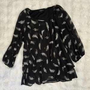 Tamara H Feather Print Blouse